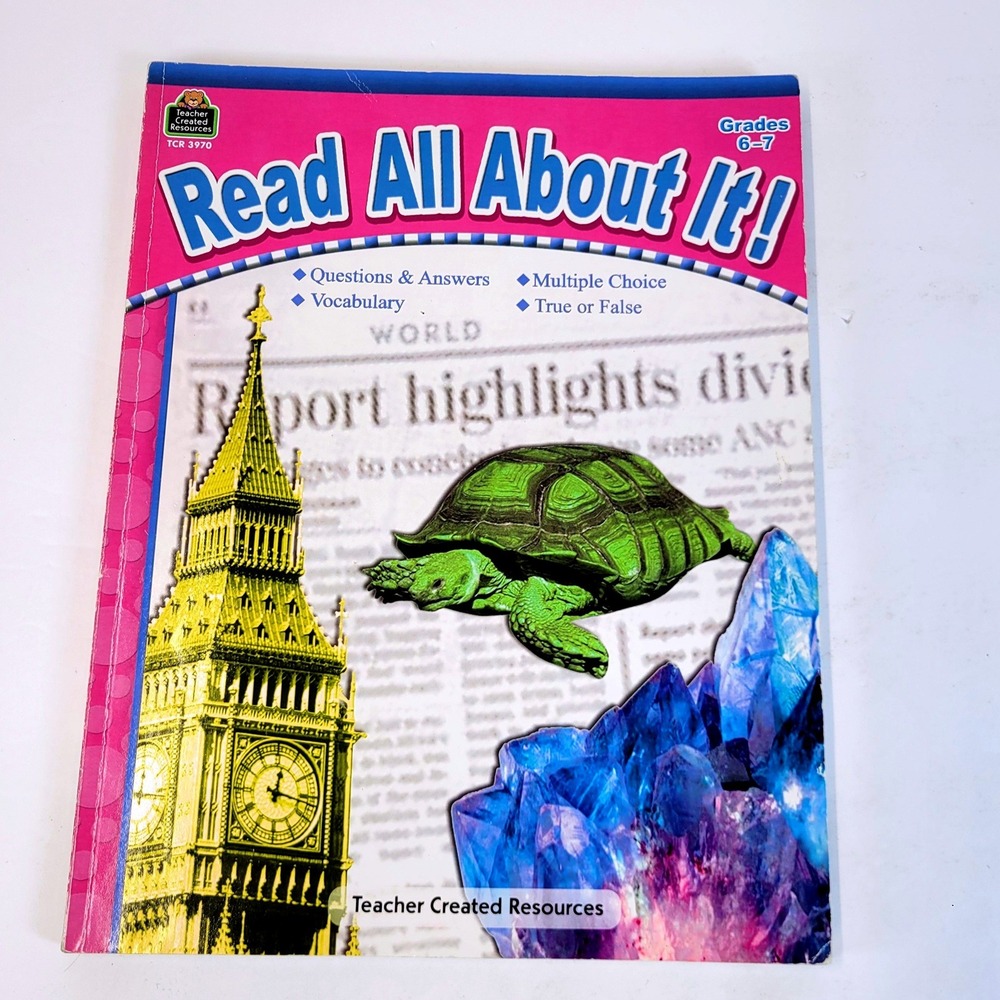 Teacher Created Resources Read All About It! Workbook Grades 6-7 TCR 3970 Book